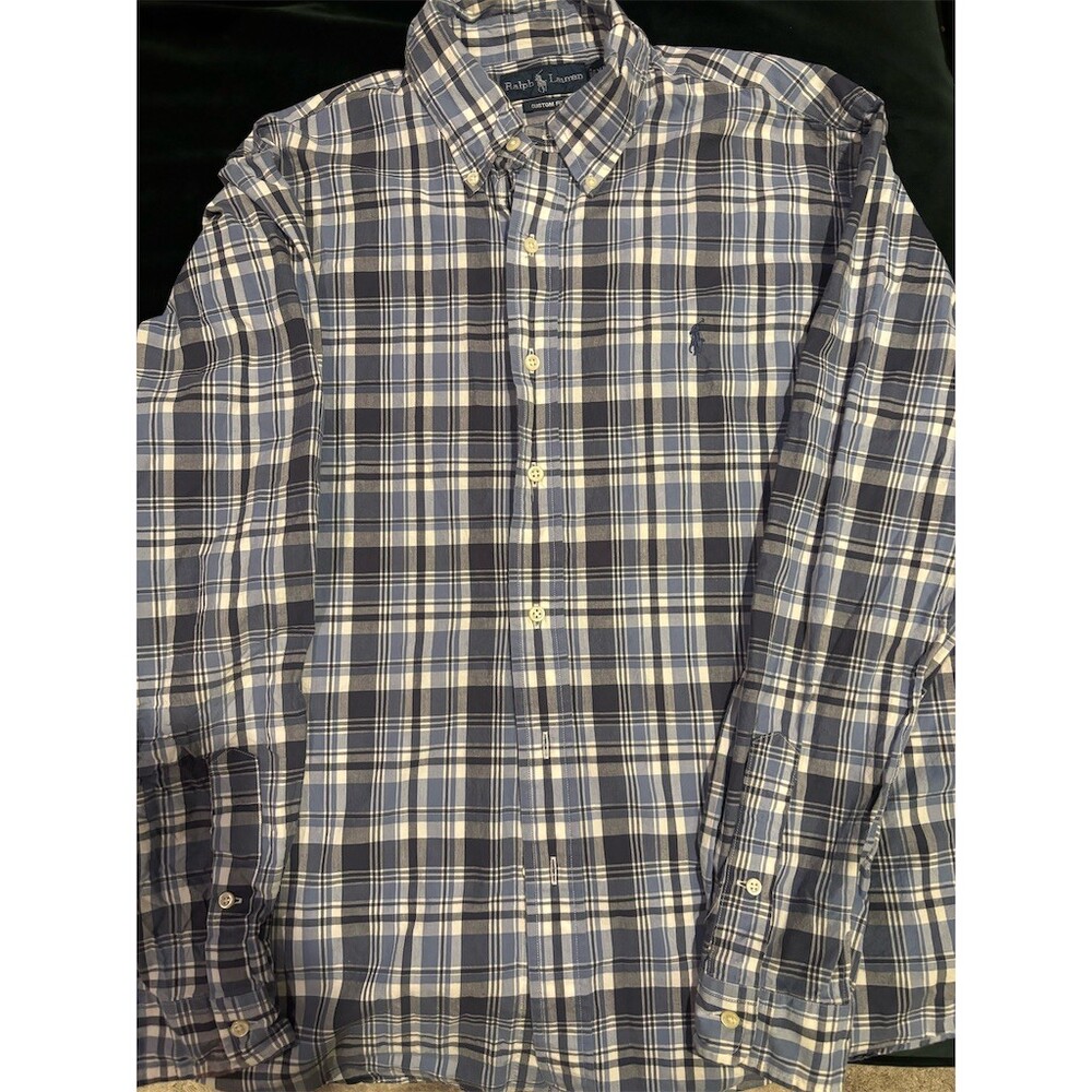 Polo Ralph Lauren Shirt Mens XL Blue Plaid Button Down Long Sleeve